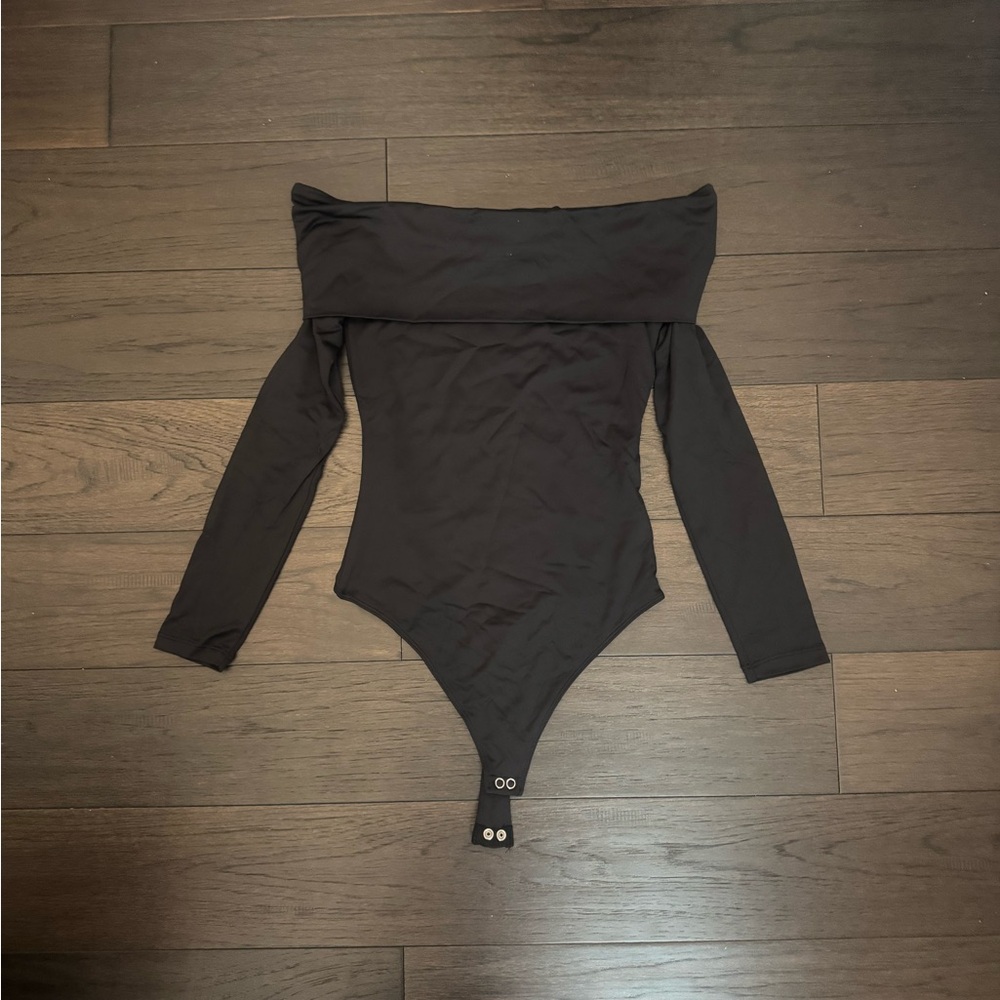 Black Off-Shoulder Bodysuit